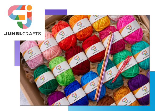 JumblCrafts Mini 24-Yarn Crocheting Starter Kit